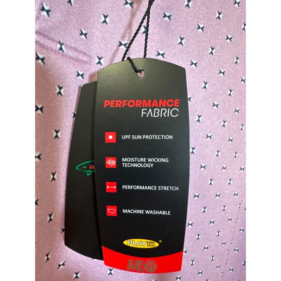 NWT Large Greg Norman ML 75 Play Dry Polo Shirt Mauve, Pink With Navy and White - Picture 5 of 7